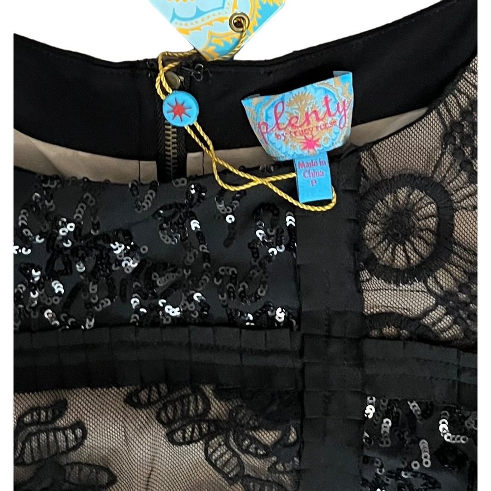 $248 NWT Anthropologie Plenty By Tracy Reese P 0 2 Patchwork Mini Dress Black - Picture 6 of 7